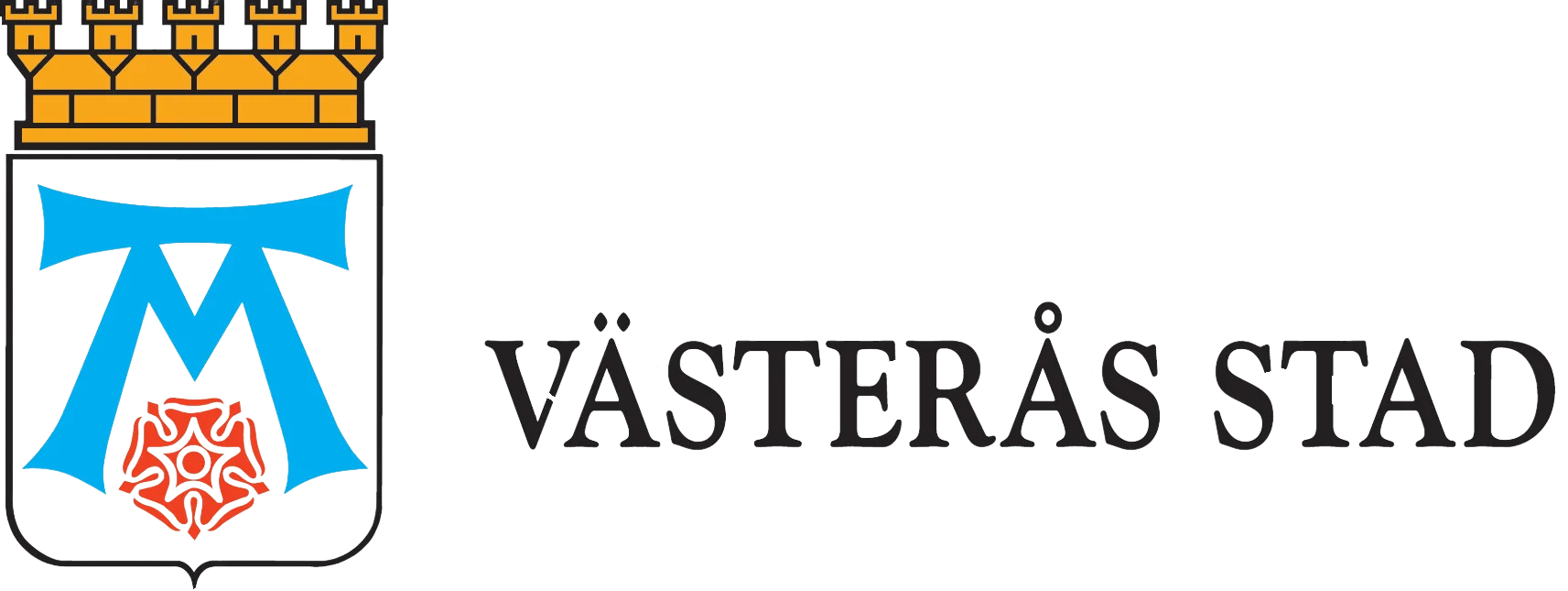 Västerås stad logotyp med stadsvapen och text.