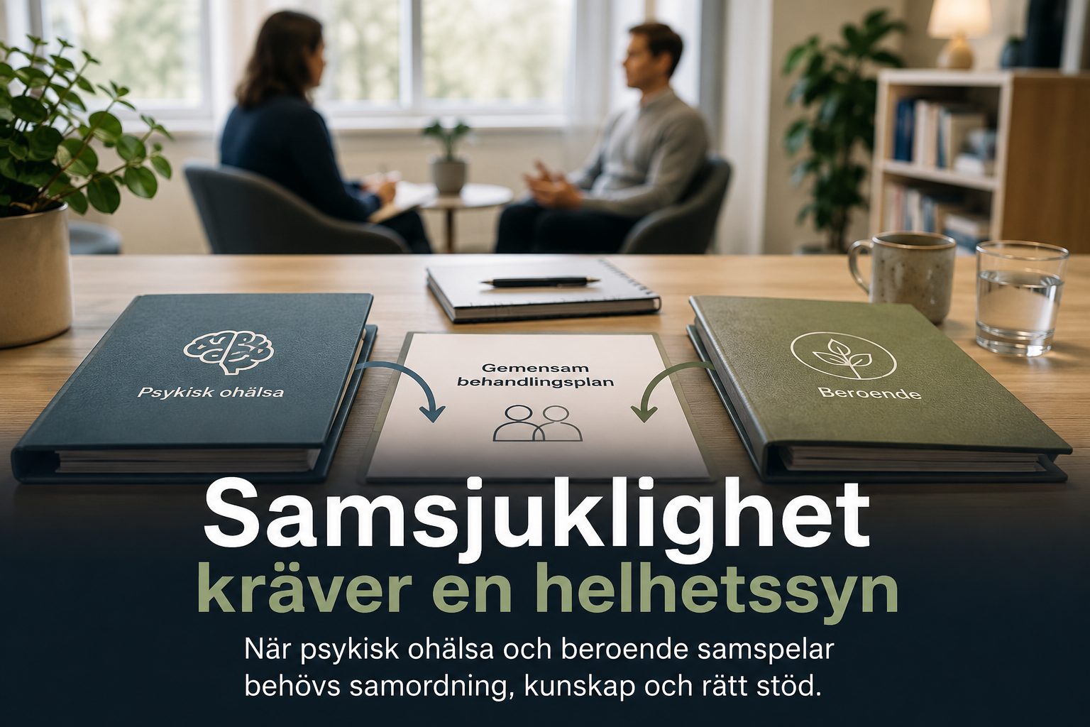 Samsjuklighet kräver en helhetssyn. Mappar för psykisk ohälsa och beroende knyts till en gemensam behandlingsplan.