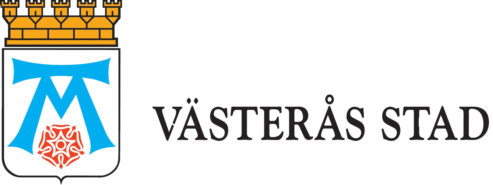 Västerås stad logotyp med stadsvapen och text.
